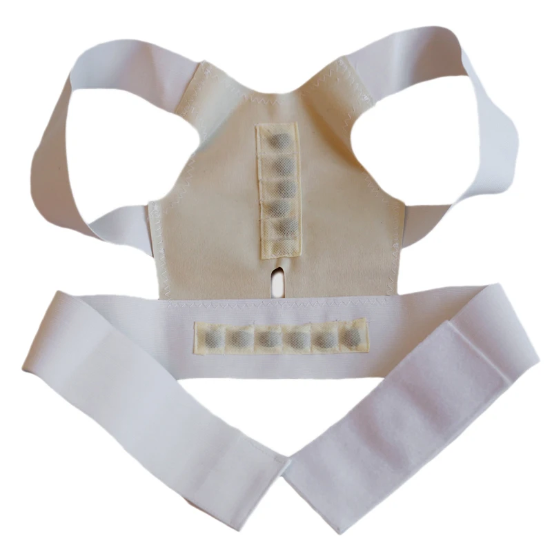 

White Comfortable Adjustable Magnetic Posture Support Corrector Body's Back Pain Belt Brace Shoulder Release Pain From Illness