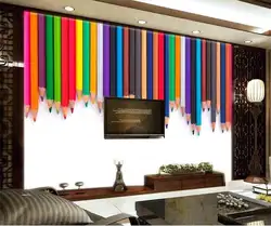 Пользовательские 3D фото обои Гостиная росписи цветной карандаш мультфильм фото детская комната фоне стены нетканого обои для стен 3D