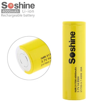

Soshine IMR 21700 3.7V 14.8WH 20A 4000mAh Li-ion Rechargeable Battery with Safety Relief Valve for Electric Tool / Headlamp