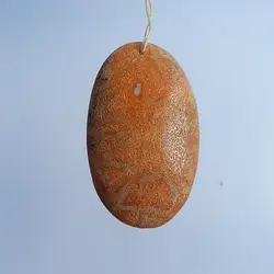 Натуральный камень овальной Форма оранжевый Coral дешевые кулон из бисера 43x25x6 мм 7.2 г Оранжевый Цвет Мода изделия для подарка аксессуар