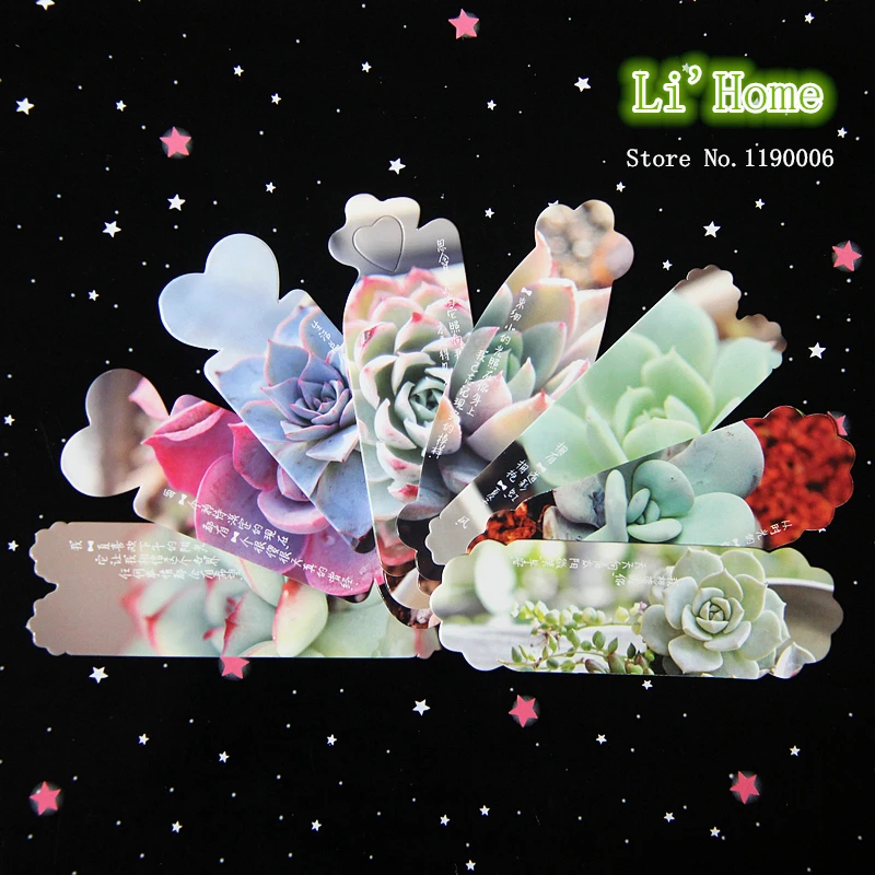 

24pcs/set different types cute interesting flower thick paper bookmarks for books paper bookmark Student Office & School