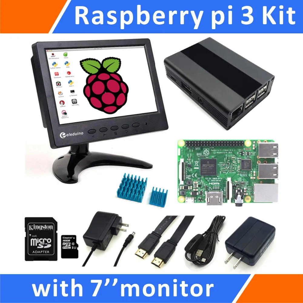 Суперинтегрированный компьютерный набор Raspberry Pi 3 с монитором 7 дюймов|kit kits|kit computerkit raspberry pi |