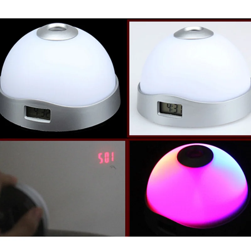 Электронные мини-часы лазерная проекция 7 цветов Изменение милые Светодиодные Забавные часы PAK55