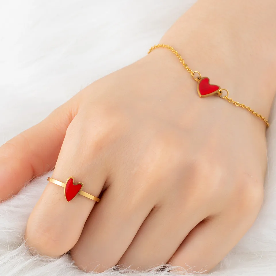 

New Cute Bangles Love Heart Bracelets For Women Fashion Golden Pulsera Jewelry Stainless Steel Bracelet Pulseiras Femininas Gift