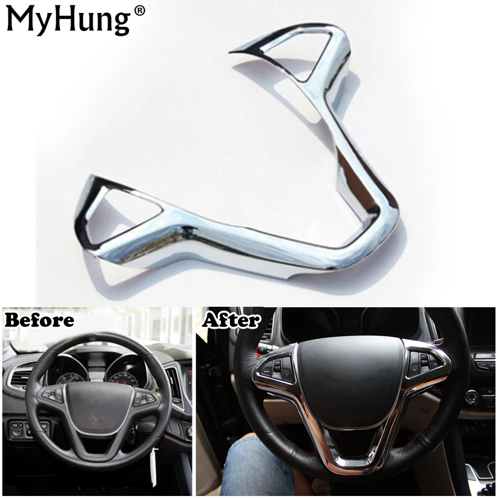 

For Chery Tiggo 5 Interior Steering Wheel Decoration Box Decoration Light Bar ABS Chrome Trim 1pc Car Styling Auto Accessories
