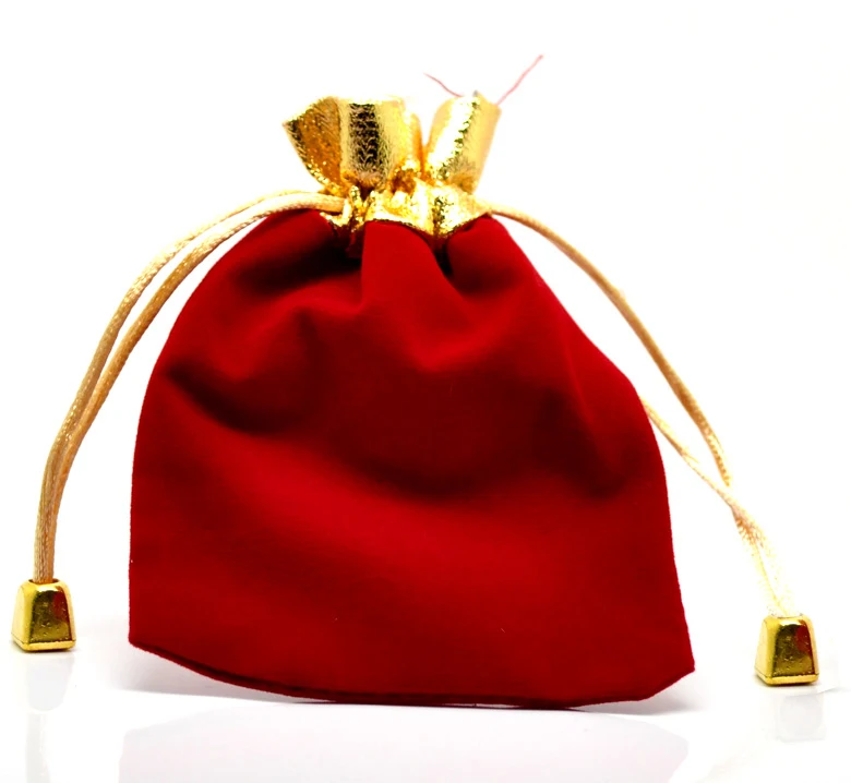 

Velveteen Velvet Bags Rectangle Red 12cm x9cm(4 6/8" x3 4/8"), 1 Piece new