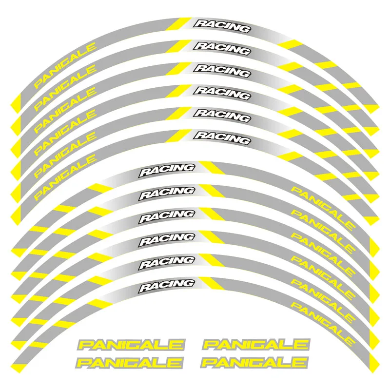 Новинка, высокое качество, 12 шт., подходит для мотоцикла, наклейка для колес, в полоску, светоотражающий обод для Ducati panigale