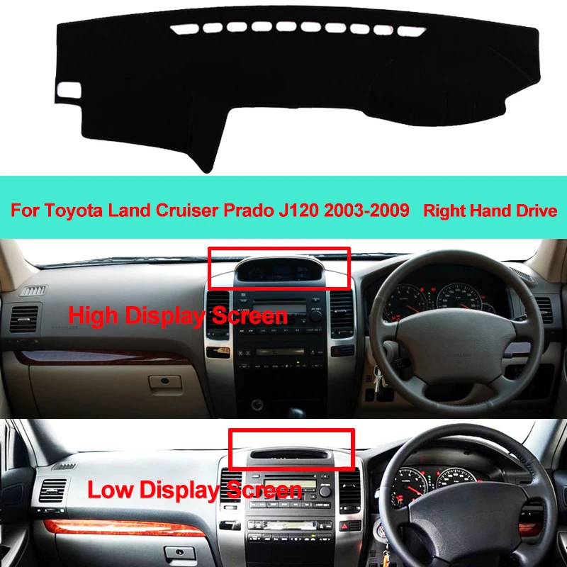 Автомобильный Внутренний чехол на приборную панель, коврик, подушка, солнцезащитный козырек для Toyota Land Cruiser Prado J120 2003 2004 2005 2006 2007 2008 2009
