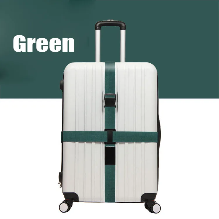 Багажный ремень, поперечный ремень, упаковка, регулируемый Дорожный чемодан, нейлон, кнопка, крючок, зажим, HandsFree, безопасность, пряжка, ремень, багажные ремни - Цвет: Зеленый