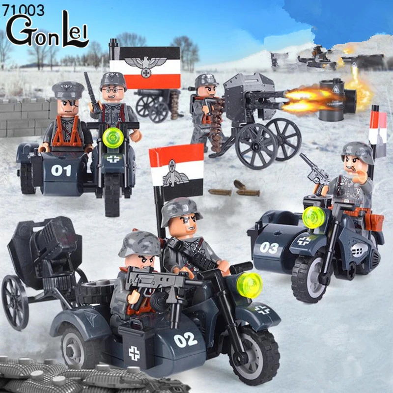 

GonLeI Doll 71003 Blitzkrieg Empire Motorized Infantry Regiment Military Building Blocks Toy Brick Best Children Gift Toys