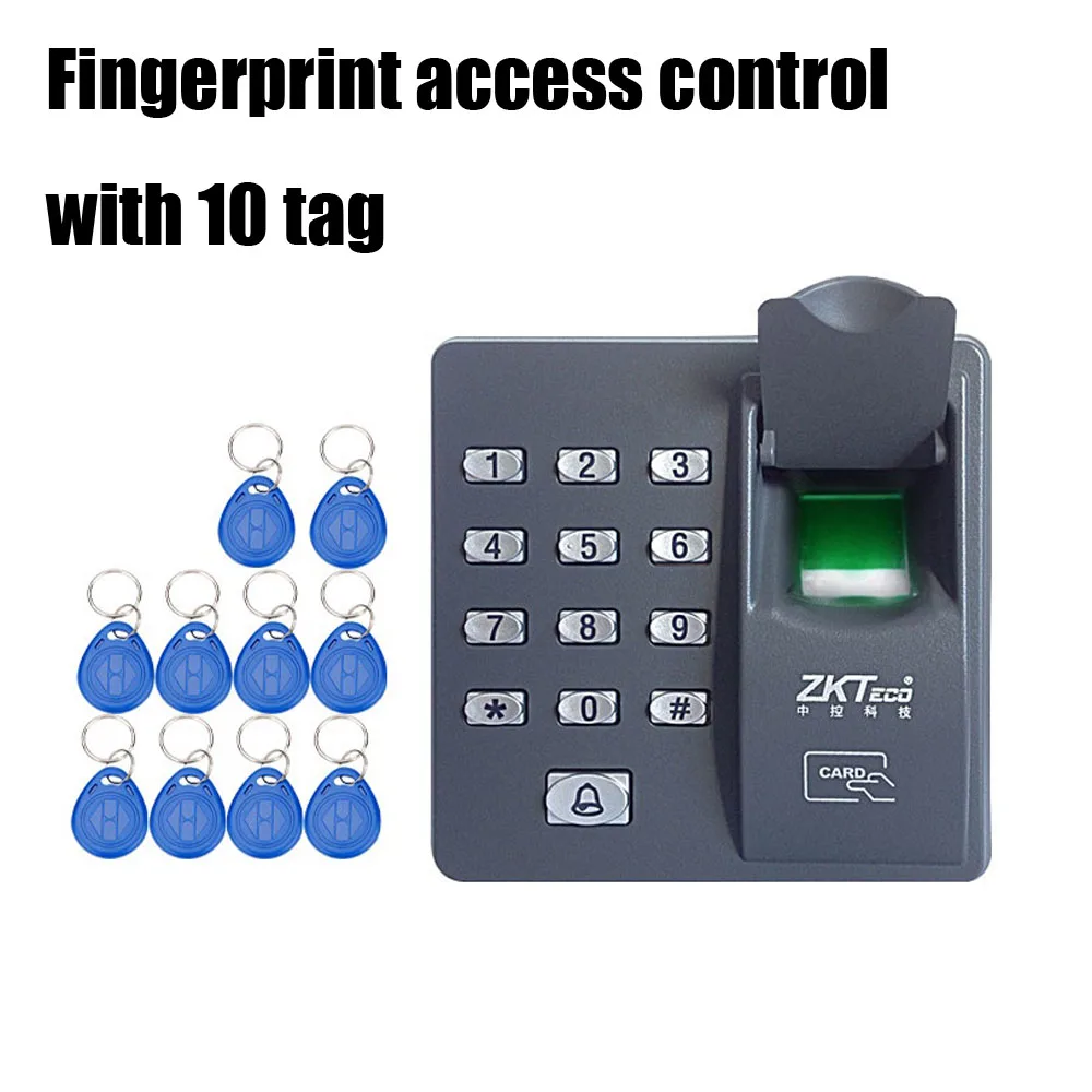 

Fingerprint access control with keypad access control system with 10pcs RFID keyfobs
