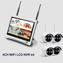 Новое поступление 4-канальная Наружная цилиндрическая дневная Ночная ip-камера Wi-Fi система настоящая беспроводная wifi система NVR комплект с 12,5 дюймовым ЖК-экраном