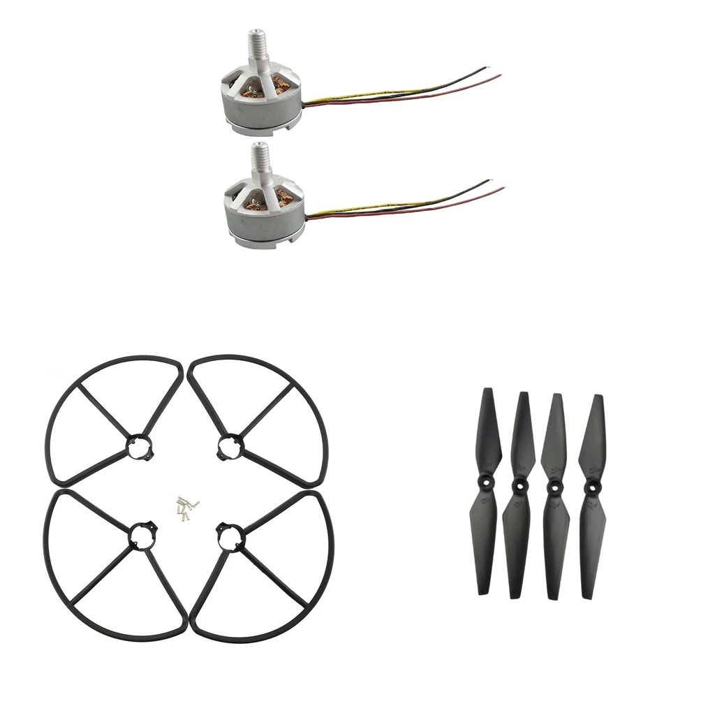Propeller Props & Guard Cover Rings & Brushless Motors Set for MJX B2C B2W Bugs 2 RC Drone Quadcopter