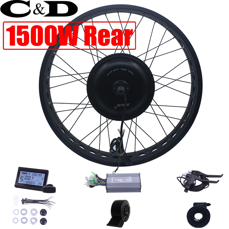 

Fatbike 48V 60V 1500W XF40 45H Super Powerful Ebike kit Driect Drive Motor Gearless Electric Bike Conversion kit MXUS LED LCD