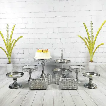 

7-10pcs/ set Modern Metal Wedding Birthday Party Dessert Cupcake Display Pedestal