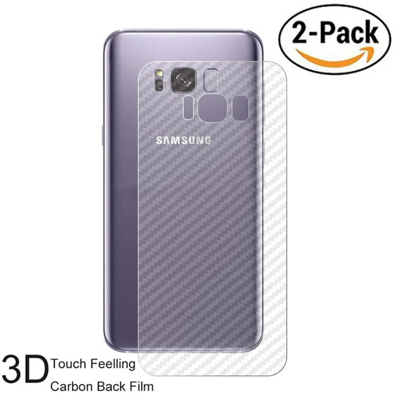 2 упаковки 3D защитная задняя пленка из углеродного волокна для Samsung Galaxy S8 + Plus