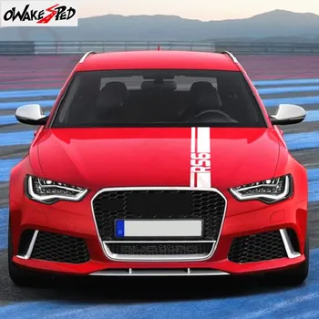 

Car Hood Stickers Racing Sport Decals Bonnet Stripes Auto Engine Cover Trim Decal For Audi RS6 RS7 Exterior Accessories