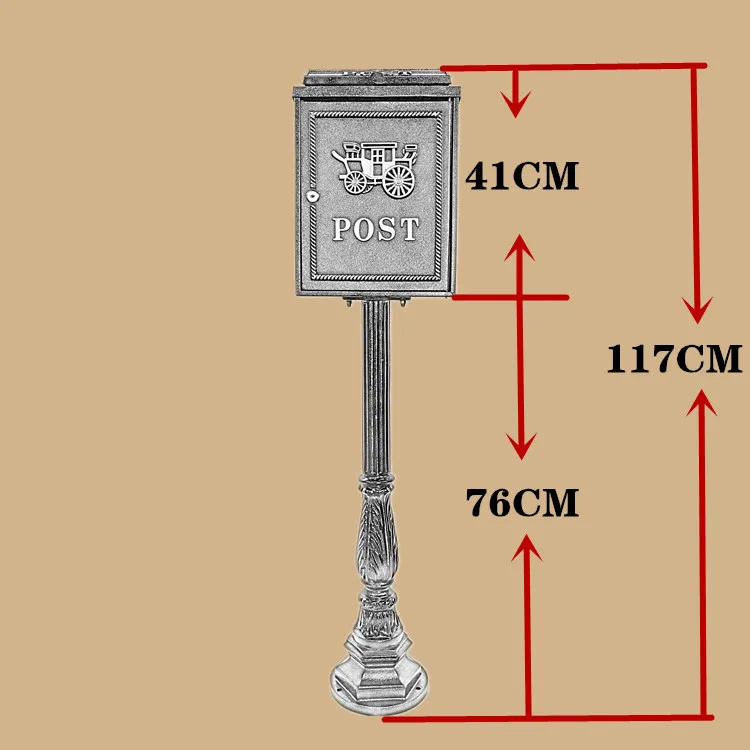 Вертикальный почтовый ящик из алюминиевого сплава вертикальный металлический ящик для почтовыx писeм деревенский почтовый ящик садовый уличная поставка