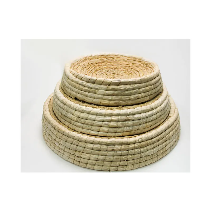  Large Space Pet Cat Scratch Board Bowl Nest Handmade Weaving Massage Scratching Pad Kitten Rabbit M