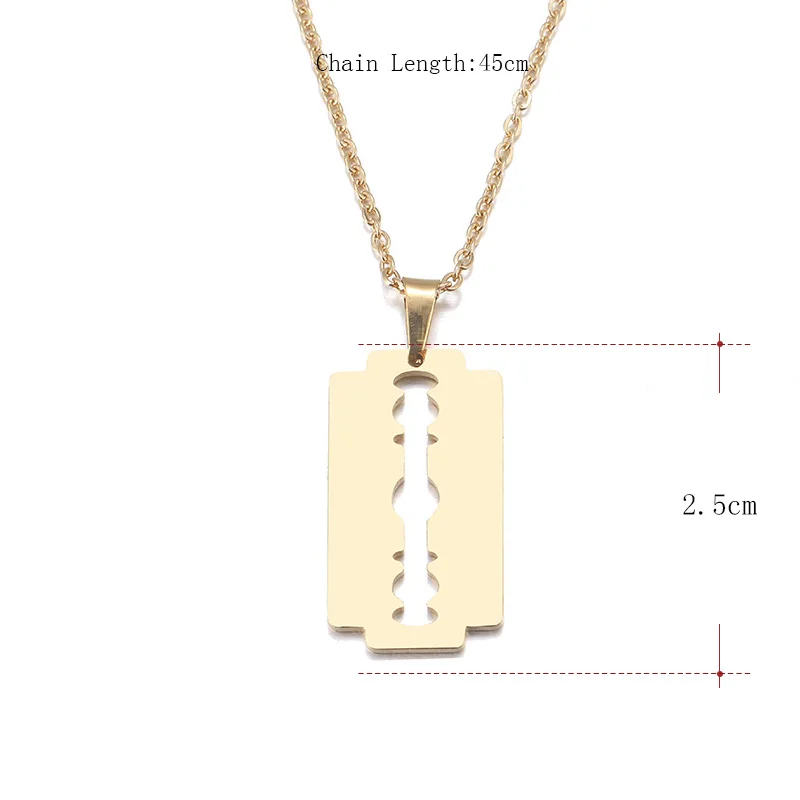 Hibobi Stainless Steel Necklace Women Jewelry Blade Trendy Necklaces Pendants Chain Donot Fade Valentine's Day Gift (4)