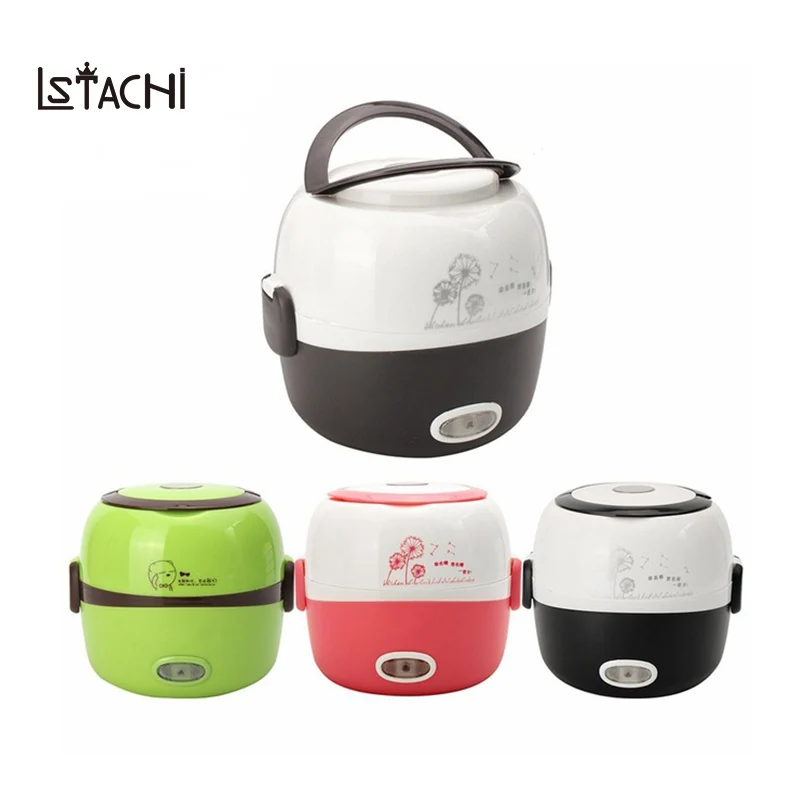 

LSTACHi Portable Electric Rice Cooker 1.3L Insulation Heating Lunchbox 2 Layers Steamer Multifunction Automatic Food Container