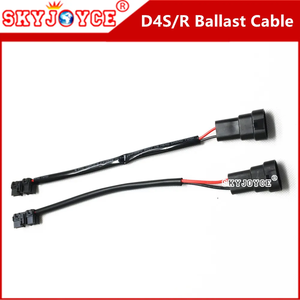2PCS SKYJOYCE D4R D4S Ballast Power Cable 9005 car headlight power extension cable plug to KENSO KOITO Ballst Ignition Block D4 (5)