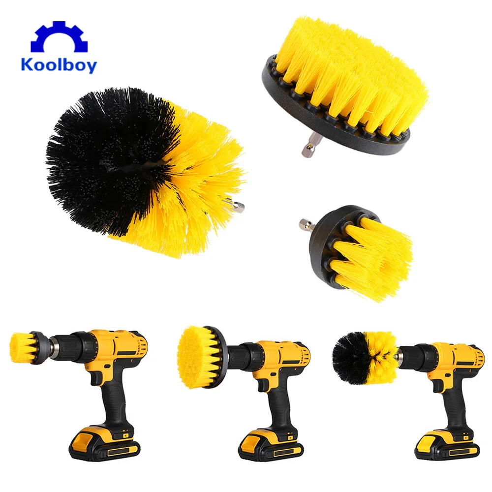 3 pcs Power Scrubber Brush Drill Brush Clean for Bathroom Surfaces Tub