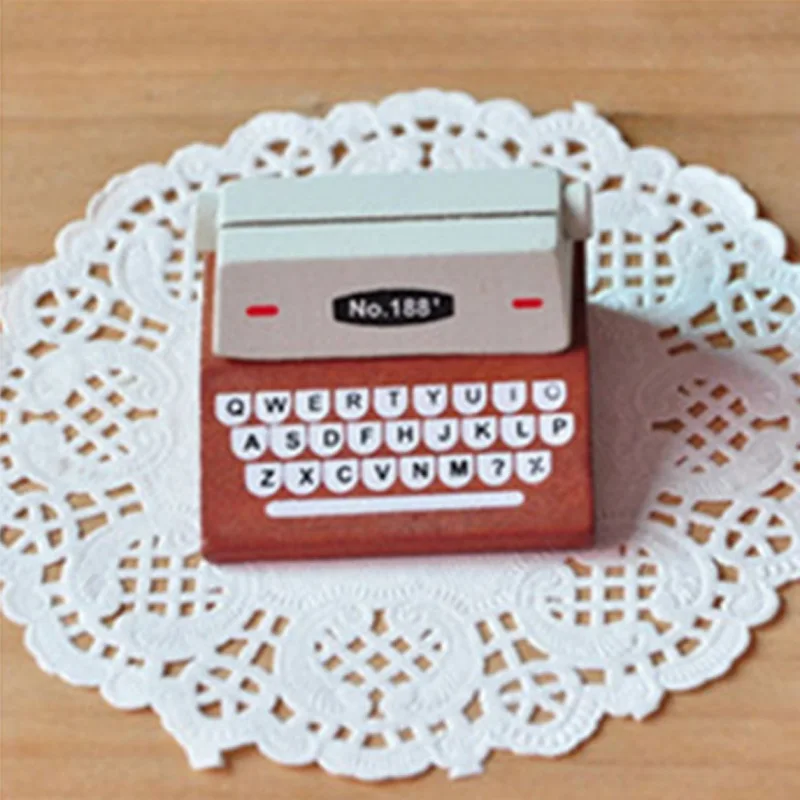 

Mini Retro Typewriter desktop figurines Wooden Message Note Clip Pictures Photo Holder Home Decor Arts crafts gift V4104