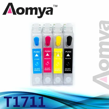 

Aomya T1711-T1714 T1711 Refillable Ink Cartridge For Epson XP-103 XP-203 XP-207 XP-303 XP-306 XP-33 XP-406 XP-413 XP313 Printer