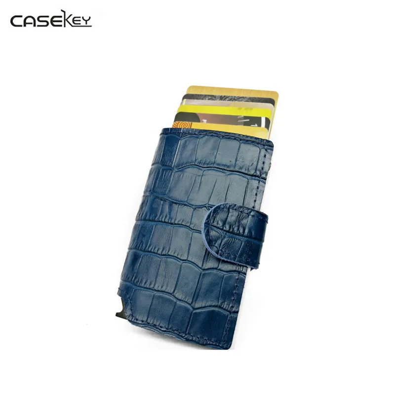 CaseKey 2018 Новые RFID Блокировка мини кошелек с Pop Up Дело Кредитная карта Высокое