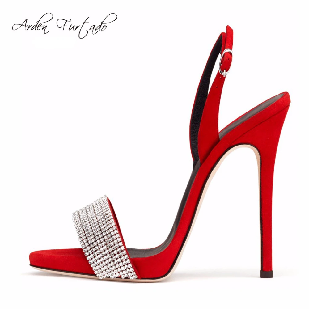 red and silver high heels