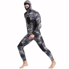 Large size Men Spearfishing Wetsuit 5mm Neoprene One Piece Swimsuit Dive Surf Swim Suit Swimwear Long sleeve Beach Camouflage