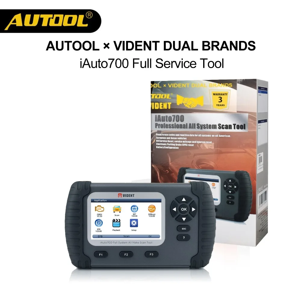 Pаспродажа AUOOLxVident iAuto700 автомобильной OBD автомобиля полный системы для диагностики двигателя масла EPB EPS ABS Сброс подушки безопасности батарея инструме...