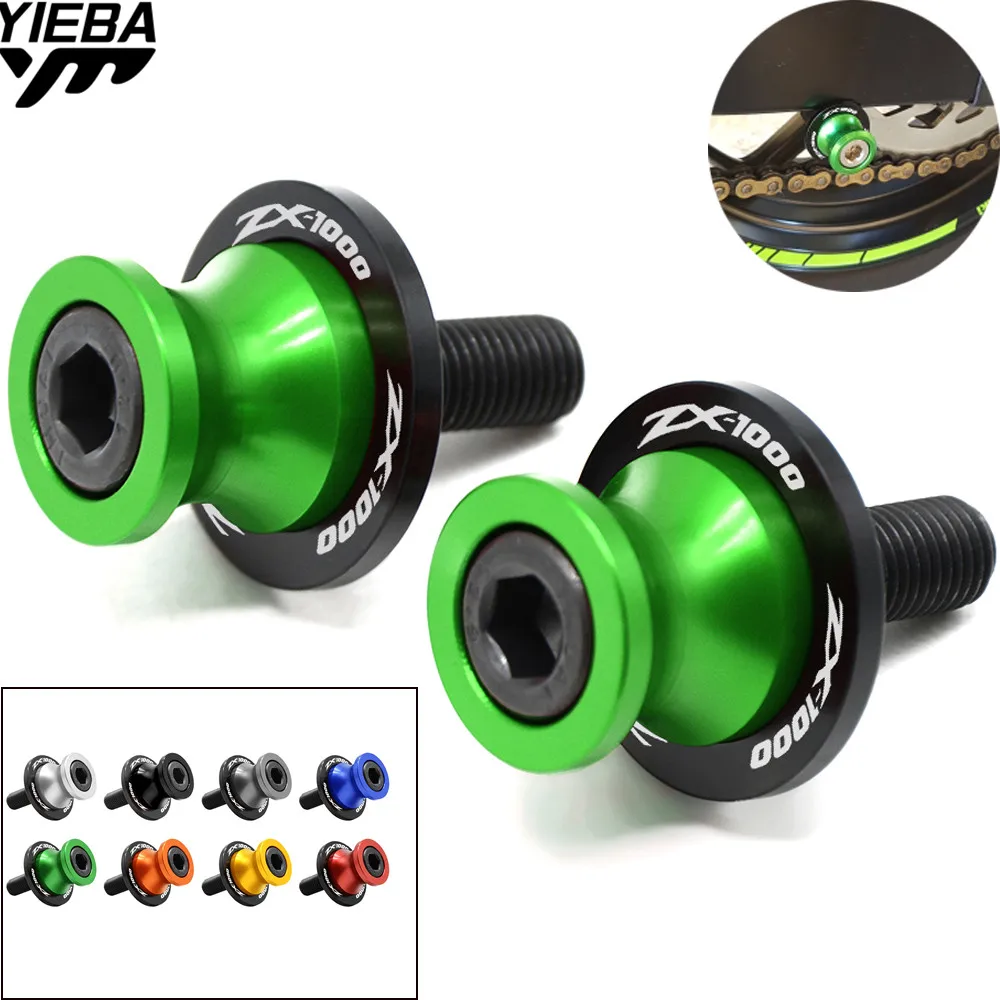 for Kawasaki Ninja ZX6R ZXR66 636 ZX-6RR ZX-6R ZX600 2003 - 2006 10mm CNC Swingarm Motorcycle Sliders Spools slider stand screws
