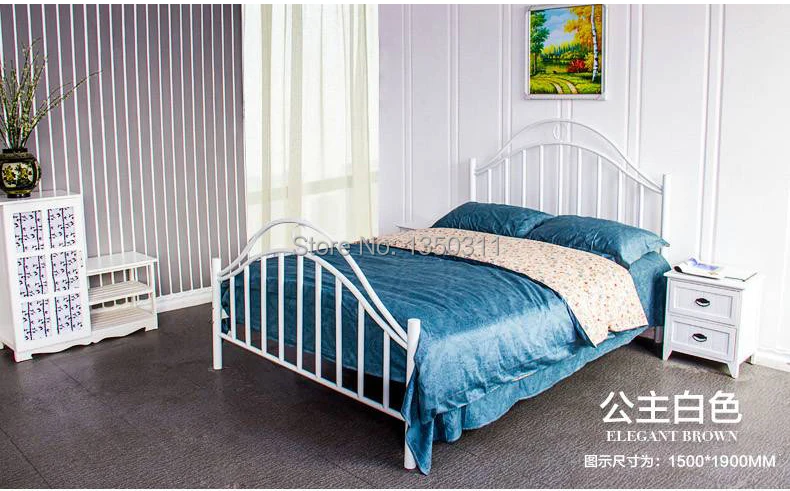 Enhanced version of European style Metal bed iron bed double bed pastoral style student bed 1.5 meters 1.8 meters Enhanced version of European style Metal bed iron bed double bed pastoral style student bed 1.5 meters 1.8 meters