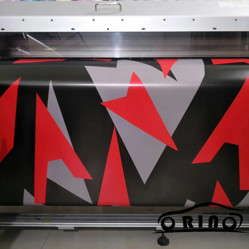 Black Red Grey Vinyl Wrap Film-3