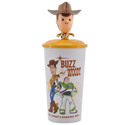 Игрушка история мультфильм 3D древесный Базз световая чашка с кружка с ремнем Дисней подарок на день рождения Детская Спортивная Бутылка Чашка для кормления - Цвет: B