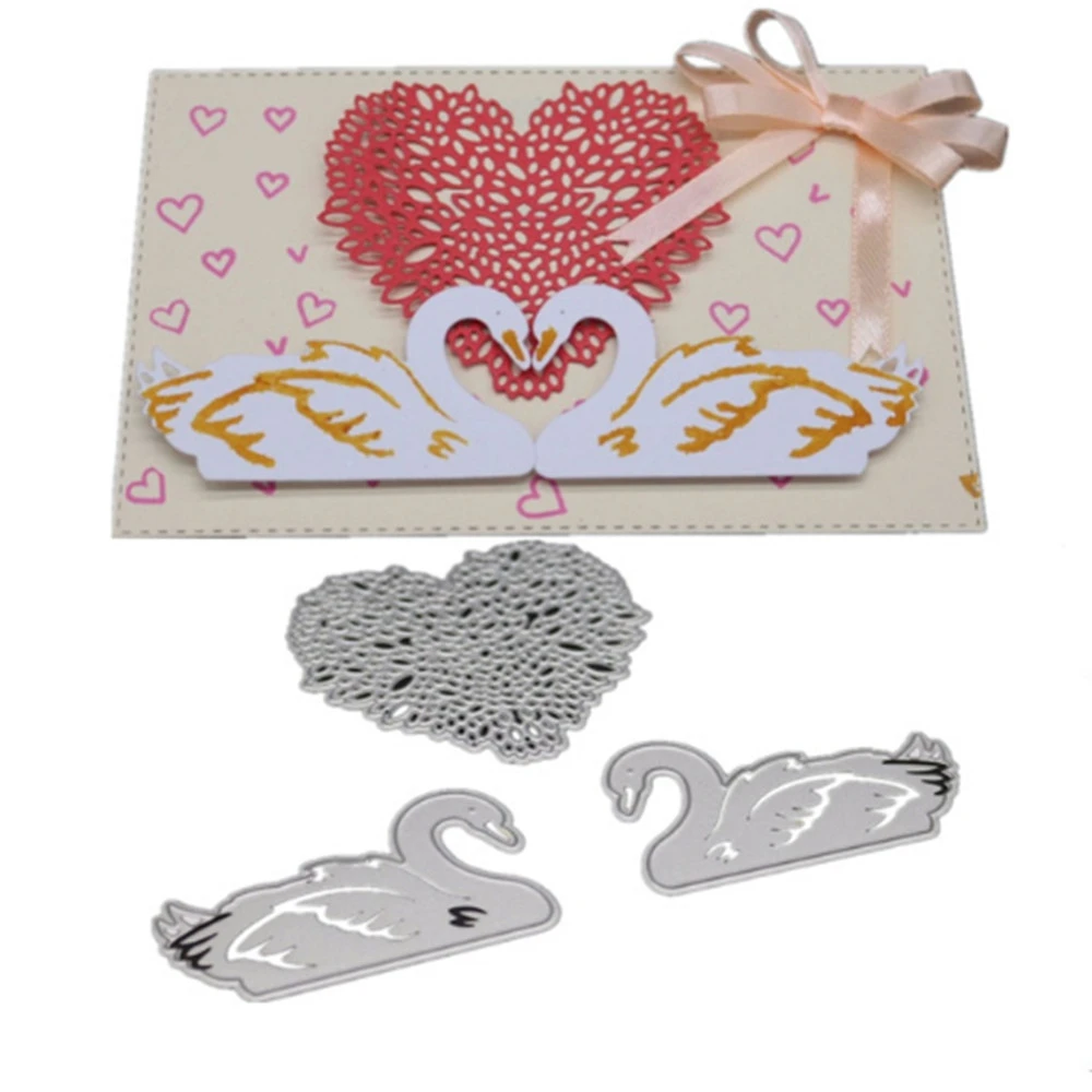 

DIY Love Heart Duck Metal Dies, Scrapbooking Album Card Cutting Dies Stencil, Valentine's Day Wedding Gift Carbon Steel Die cut.