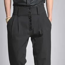 Мужские брюки больших размеров 27-44,, мужские брюки Гарун с высокой талией, брюки для отдыха, одежда певицы