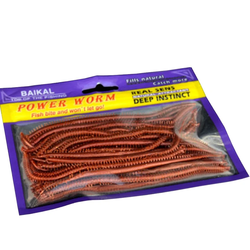 

20pcs/set Artificial Soft bait fish sea worms road crank hook soft worm imitation of silkworm sand fishing bait