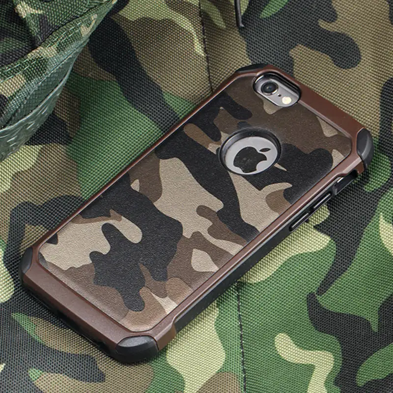 

New High Quality Army Camo Camouflage Pattern back cover Hard Plastic TPU Armor Anti-knock protective case For iPhone 6 6S Plus