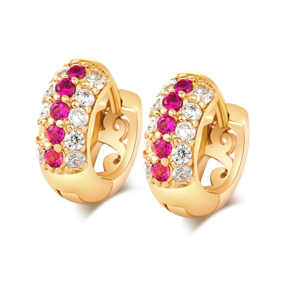 Hoop Ohrringe Für Frauen Mode Ohr Schmuck Trendy Gold-Farbe Multicolor Kristall Erklärung Partei Ohrringe Freies Verschiffen