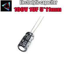 30 шт качество Higt 100 V 1 мкФ 5*11 мм 1 мкФ 100 V 5*11 электролитический конденсатор