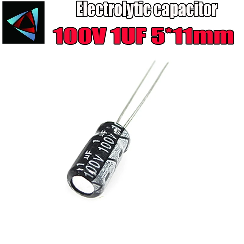 

30PCS Higt quality 100V 1UF 5*11mm 1UF 100V 5*11 Electrolytic capacitor