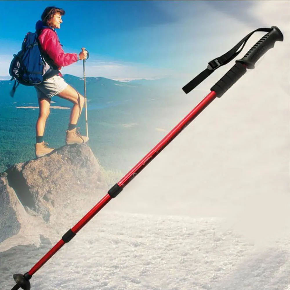 

Adjustable Ultralight Alpenstocks Trekking Folding Pole Aluminum Alloy Walking Hiking Sticks Travel Camping