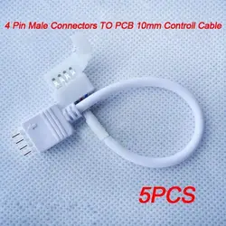 Оптовая продажа; 5 штук в упаковке 4 pin RGB 5050 Мужской подключаемых 13 см провода кабеля 10 мм для 5050 RGB светодиодные полосы, бесплатная доставка