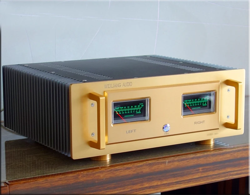 

luxury Full aluminum power amplifier chassis with double VU meter for AMP diy