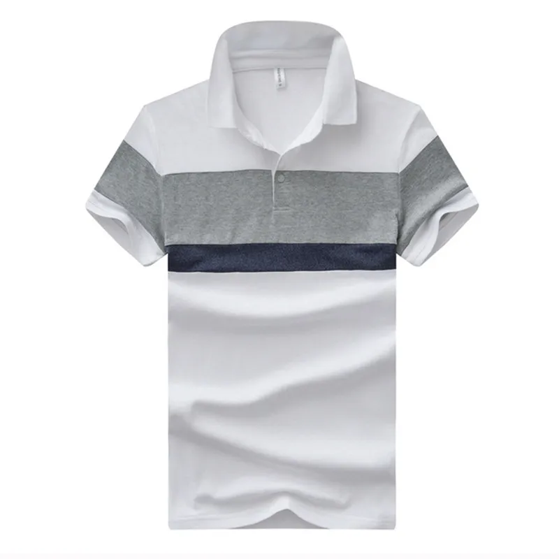 

2019 Men's Shirt Breathable Cotton Short Sleeve Boys T-Shirts Casual Turndown Collar Male Tops Casual business stripe