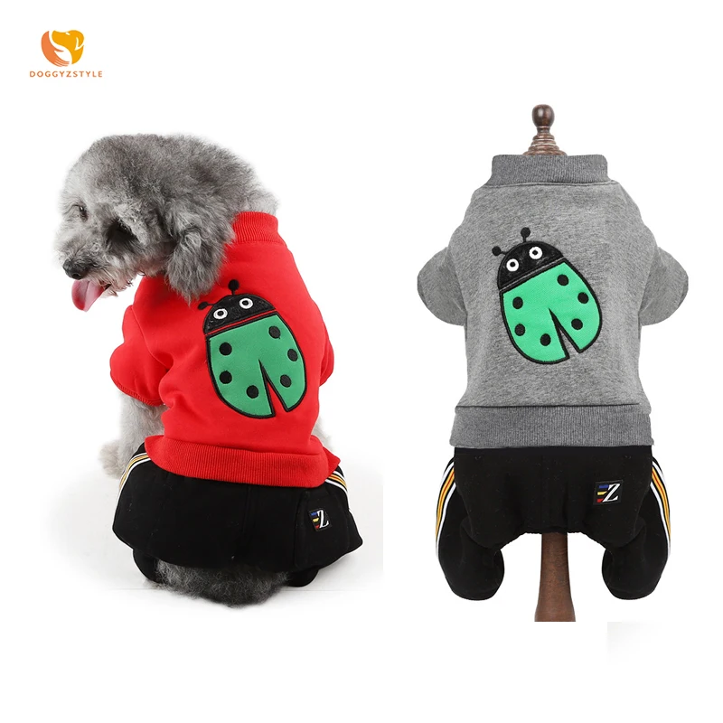 

Dog Jumpsuit Pet Dogs Hoodie Insect Printed Dogs Coat Autumn Winter Yorkshire Puppy Red Gray Costume S.M.L.XL.XXL.DOGGYSTYLE