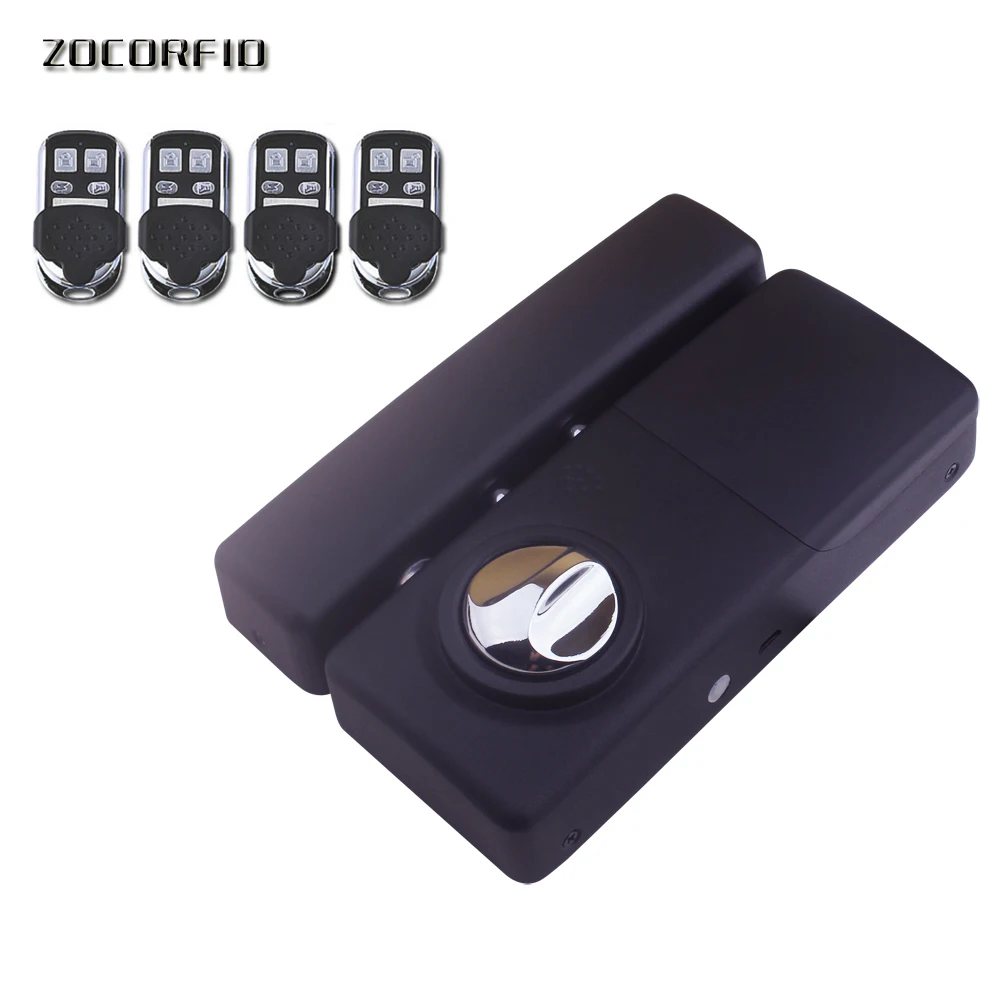 Electronic Door Lock Keyless Wireless Remote Control Intelligent Lock Invisible For Home Security +4 remote controller|Electric Lock| - AliExpress